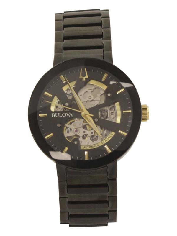  Bulova Men's Modern 98A203 Black/Gold Analog Watch 