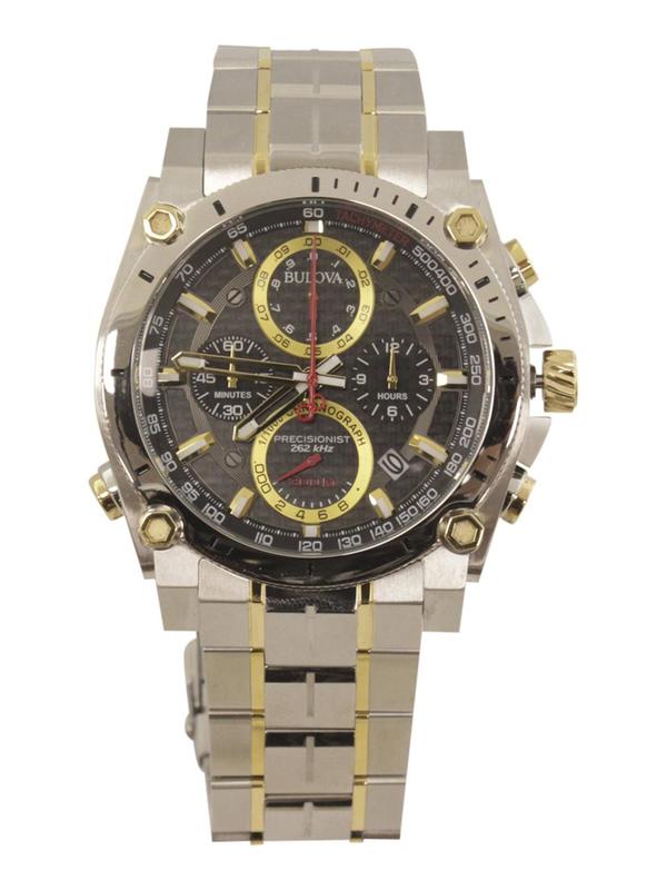  Bulova Men's Precisionist 98B228 Two-Tone Silver/Gold Chronograph Analog Watch 