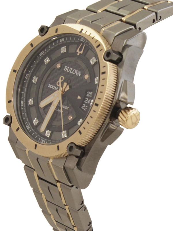  Bulova Men's Precisionist 98D149 Grey/Rose Gold Diamond Analog Watch 