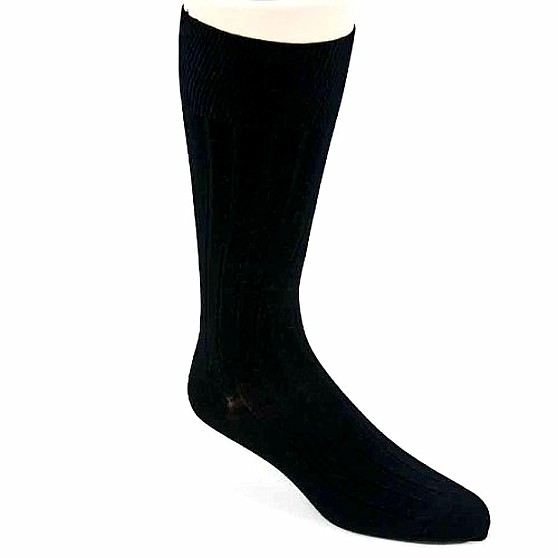  Calvin Klein Men's 3-Pair Dress Socks Black Cotton Blend 