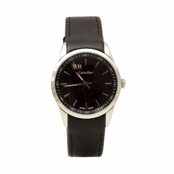  Calvin Klein Men's CK K5A311C1 Black Leather Fashion Watch 