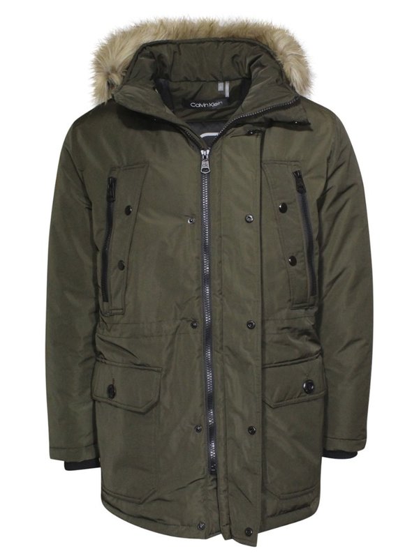 Calvin Klein Men's Water Resistant Zip Front Black Hooded Winter Jacket ...