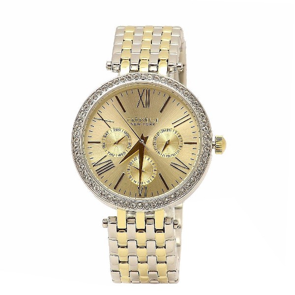  Caravelle New York 45N100 Two-Tone Crystal Analog Chronograph Watch 