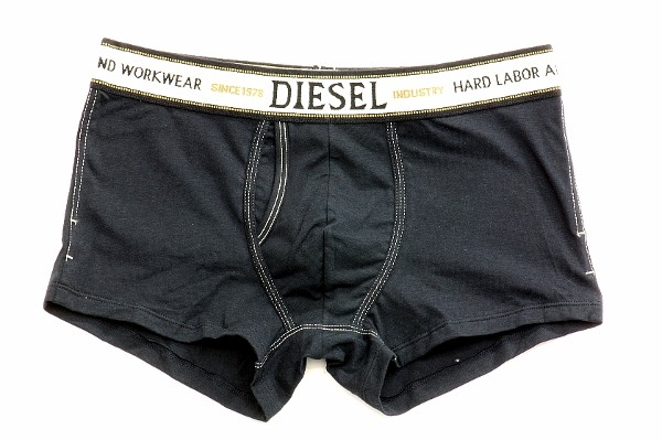 Diesel Men's Underwear UMBX-Semaji Solid Black Boxers 
