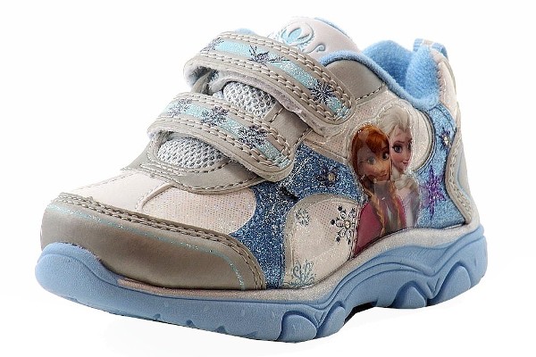  Disney Frozen Toddler Girls Silver/Blue Fashion Light Up Sneakers Shoes 