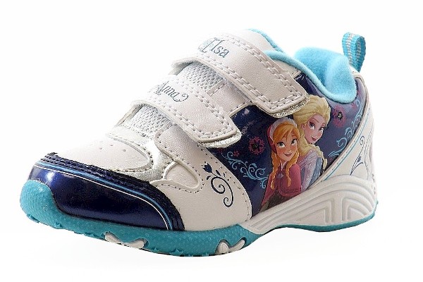  Disney Frozen Toddler Girls White/Blue Fashion Light Up Sneakers Shoes 