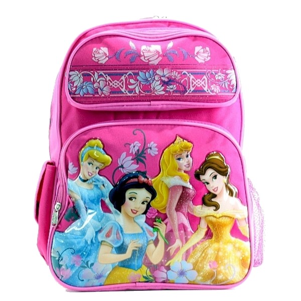  Disney Girl's Princess 3D Shimmer Pink Backpack Bag 