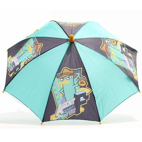  Disney Phineas & Ferb Agent Wants You Boy's Blue 3D Handle Umbrella 
