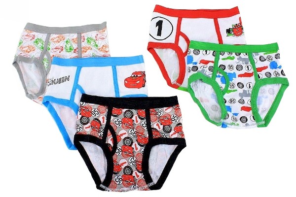  Disney Pixar Cars Boy's 5-Pc Assorted Cotton Brief Underwear 