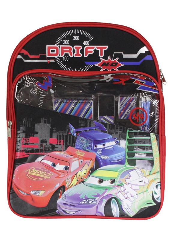 Disney Pixar Cars Drift Backpack Kids Red/Black With Stationary Set ...