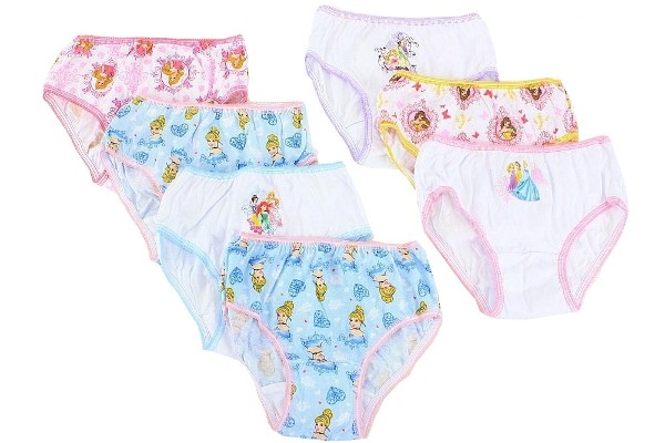  Disney Princess Girl's 7-Pc Assorted Cotton Brief Underwear 