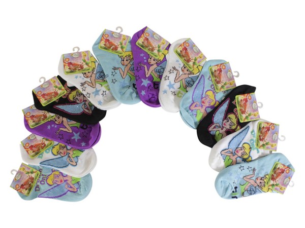  Disney Tinkerbell Infant/Little Girl's 12-Pair Pack Assorted Ankle Socks 