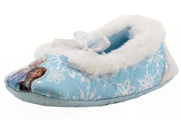  Disney's Frozen Toddler Girl's Blue Fleece Slippers Shoes 