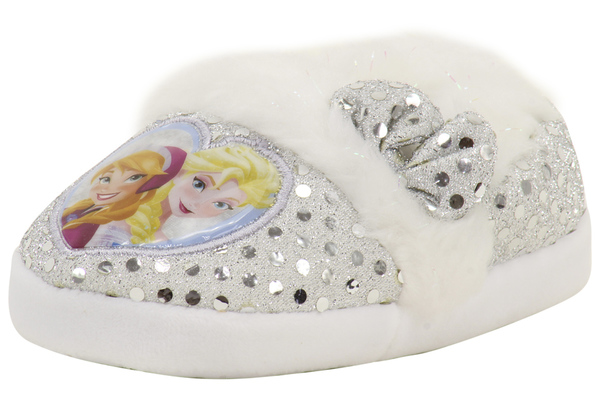  Disney's Frozen Toddler/Little Girl's Silver/Light Blue Sequins Fashion Slippers 