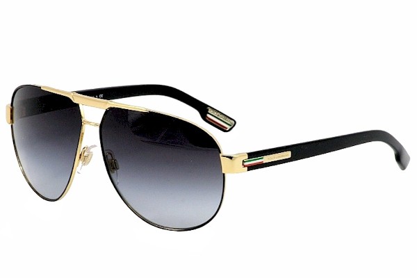  Dolce & Gabbana D&G DG2099 2099 1081/8G Gold/Black Retro Pilot Sunglasses 61m 