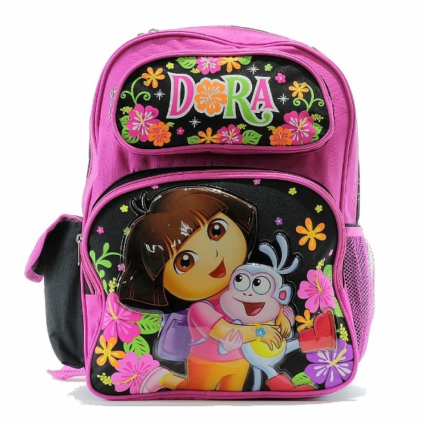  Dora The Explorer Girl's Pink/Black Backpack School Bag 