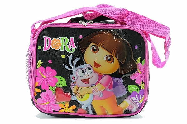  Dora The Explorer Girl's Pink/Black Insulated Lunch Bag 