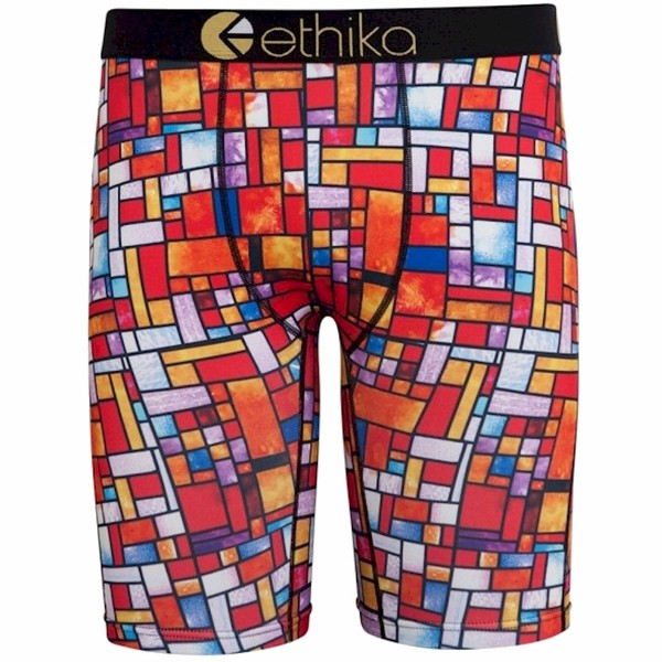  Ethika Men's The Staple Fit Stained Glass Boxer Brief Underwear 