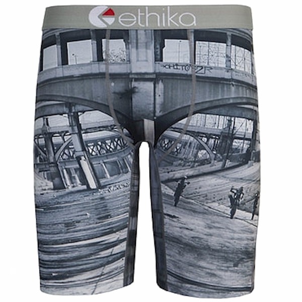  Ethika Men's The Staple Fit Wheelie Gang Grey Boxer Brief Underwear 