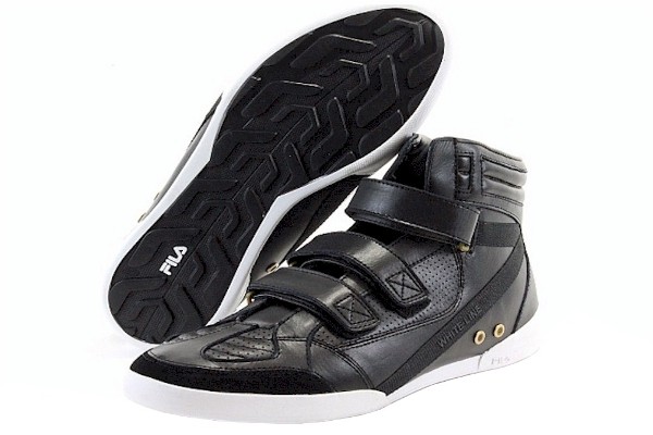  Fila Men's Hi Class Mid Triple Strap Fashion Black Leather Sneakers Shoes 