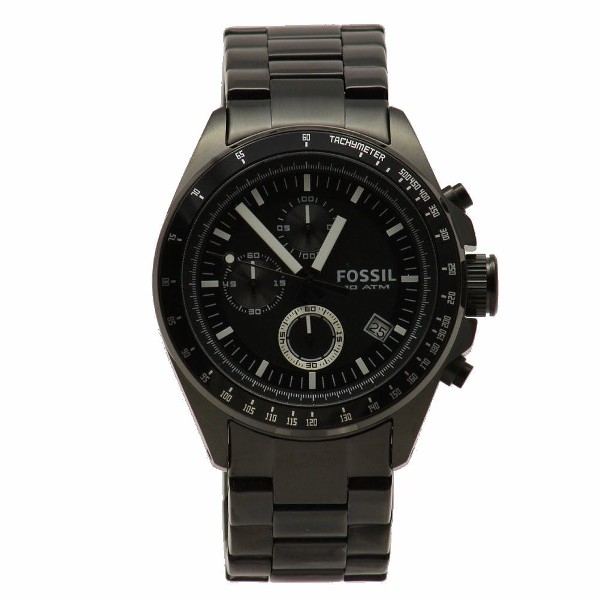  Fossil Men's Decker CH2601 Black Stainless Steel Chronograph Watch 