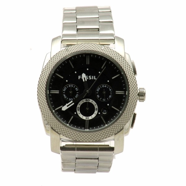  Fossil Men's Machine FS4776 Silver Stainless Steel Chronograph Watch 