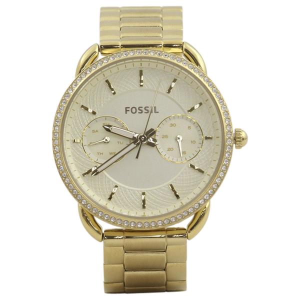  Fossil Women's ES4263 Gold with Gemstones Stainless Steel Analog Watch 