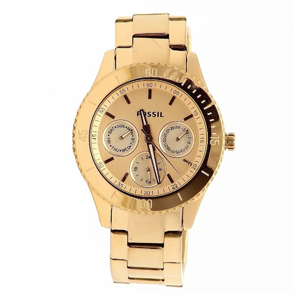  Fossil Women's Stella ES2859 Rose Gold Stainless Steel Chronograph Analog Watch 