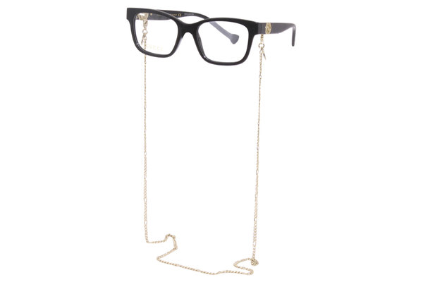 Gucci GG1025O Eyeglasses Frame Women's Gold Chain Necklace Full Rim Cat Eye