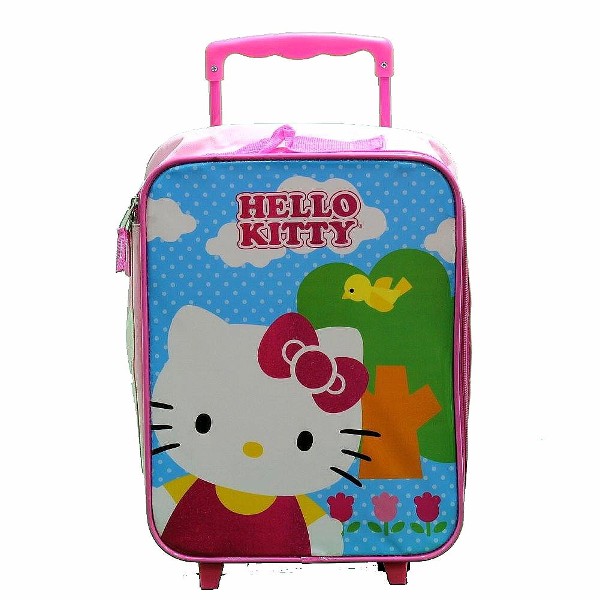  Hello Kitty Girl's Backpack Pink/Blue Outdoor School Rolling Pilot Bag 