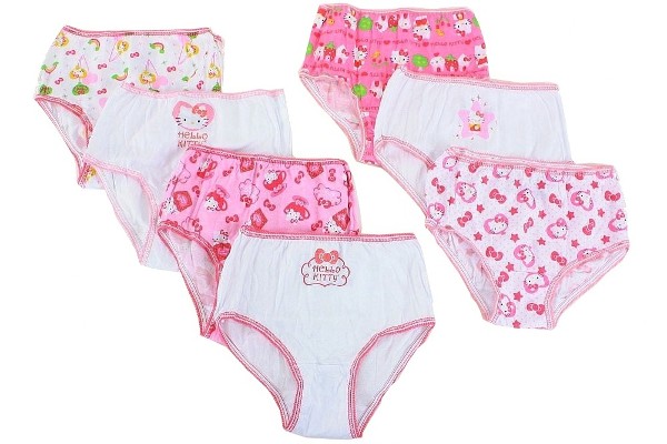  Hello Kitty Toddler Girl's 7-Pc Pink Assorted Cotton Brief Underwear 