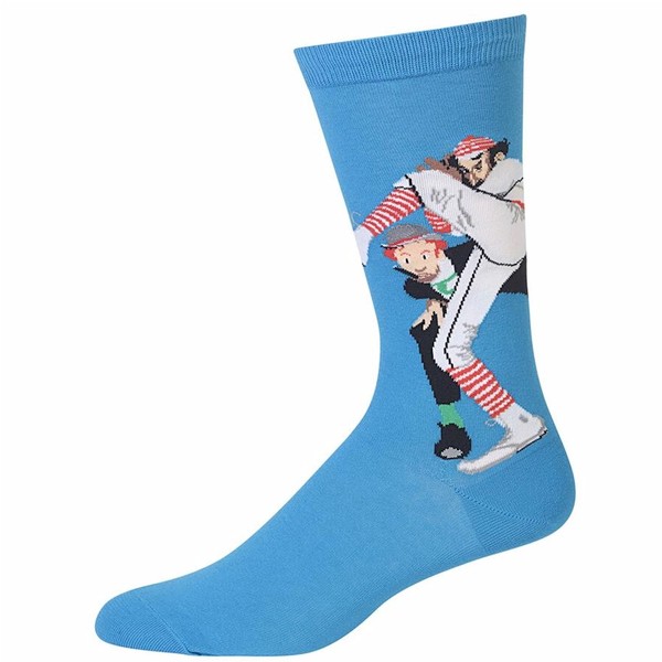  Hot Sox Men's Norman Rockwell Baseball Mid-Calf Trouser Socks 