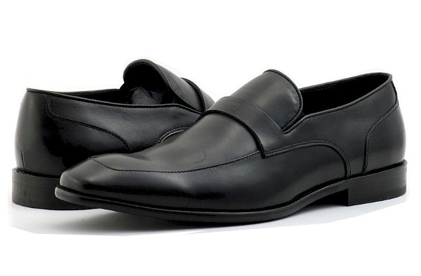  Hugo Boss Men's Shoes Leather Metero Black Loafers 50219149 