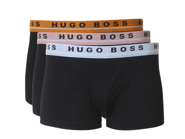 Hugo Boss Trunks Boxers Stretch Underwear 3-Pairs Black/Blue/Orange S | JoyLot.com