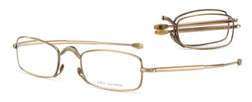 Kampioenschap Vuil buitenste John Varvatos Folding Reading Glasses V-801 V801 Antique Gold Frame