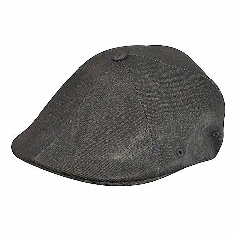  Kangol Coated Denim 504 Flat Cap Brown Hat 