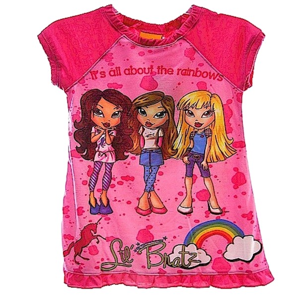  Lil' Bratz Girl's Pink Nightgown Pajama Sleepwear With Sleeping Mask 