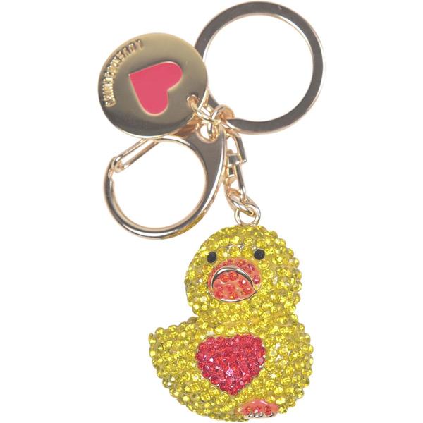  Love Moschino Women's Gold Rhinestone Duck Keyring Handbag Charm Dangle 