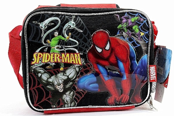 Marvel Spiderman Boy's Black/Red Insulated Lunch Bag 