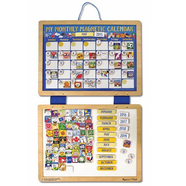  Melissa & Doug Wooden Magnetic Calendar Set Age 3+ 