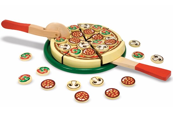  Melissa & Doug Wooden Pizza Party Play Food Set Age 3+ 