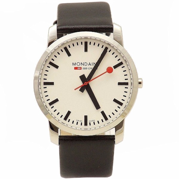  Mondaine Men's Simply Elegant Gent Black Leather Analog Watch 