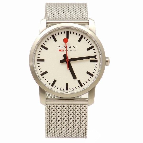  Mondaine Simply Elegant A400.30351.16SBM Stainless Steel Mesh Analog Watch 