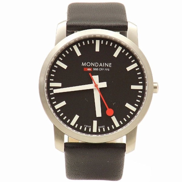  Mondaine Simply Elegant A638.30350.14SBB Black Genuine Leather Analog Watch 