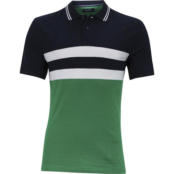  Nautica Men's Classic Fit 100% Cotton Color Block Short Sleeve Polo Shirt 