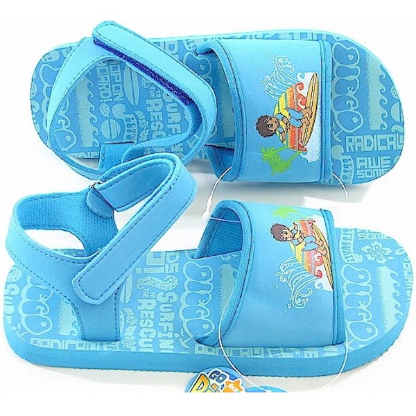  Nick Jr. Go Diego Go! Boy's Surfing Light Blue Sandals Sz. 2/3 