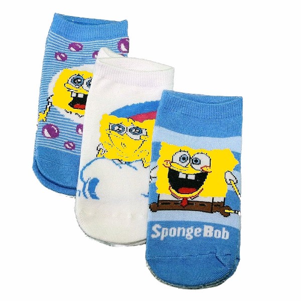  Nickelodeon Spongebob Little Girl's 3-Pair Assorted Ankle Socks 