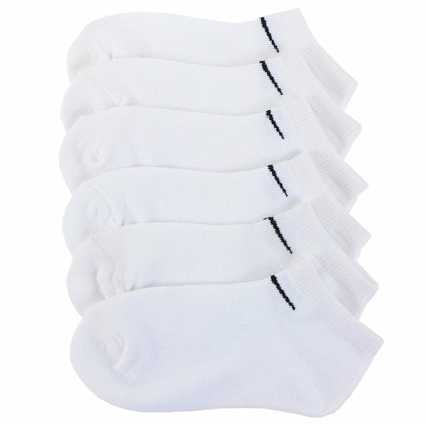  Nike Kid's 6-Pack White Ankle Low Cut Socks 