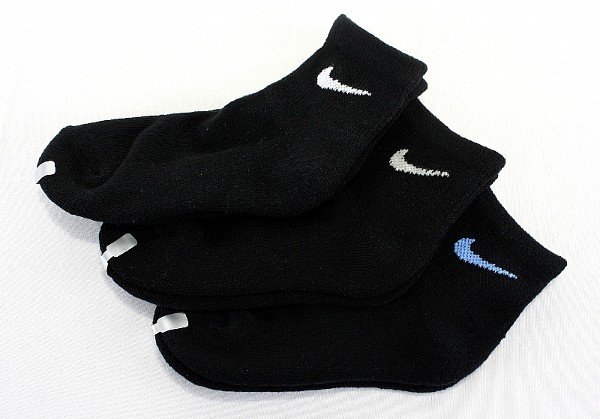  Nike Kids' Performance Toddler/Little Boys Black Socks 3-Pair 