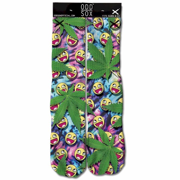  Odd Sox Trippy Green/Yellow Multi Crew Socks Sz: 6-13 